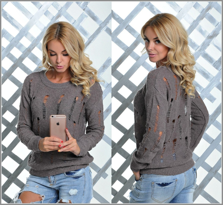 Свитер с дырками женские