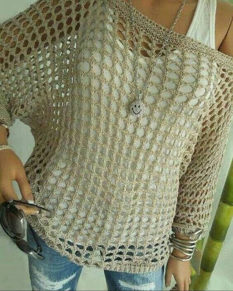 Вязаная кофта сетка