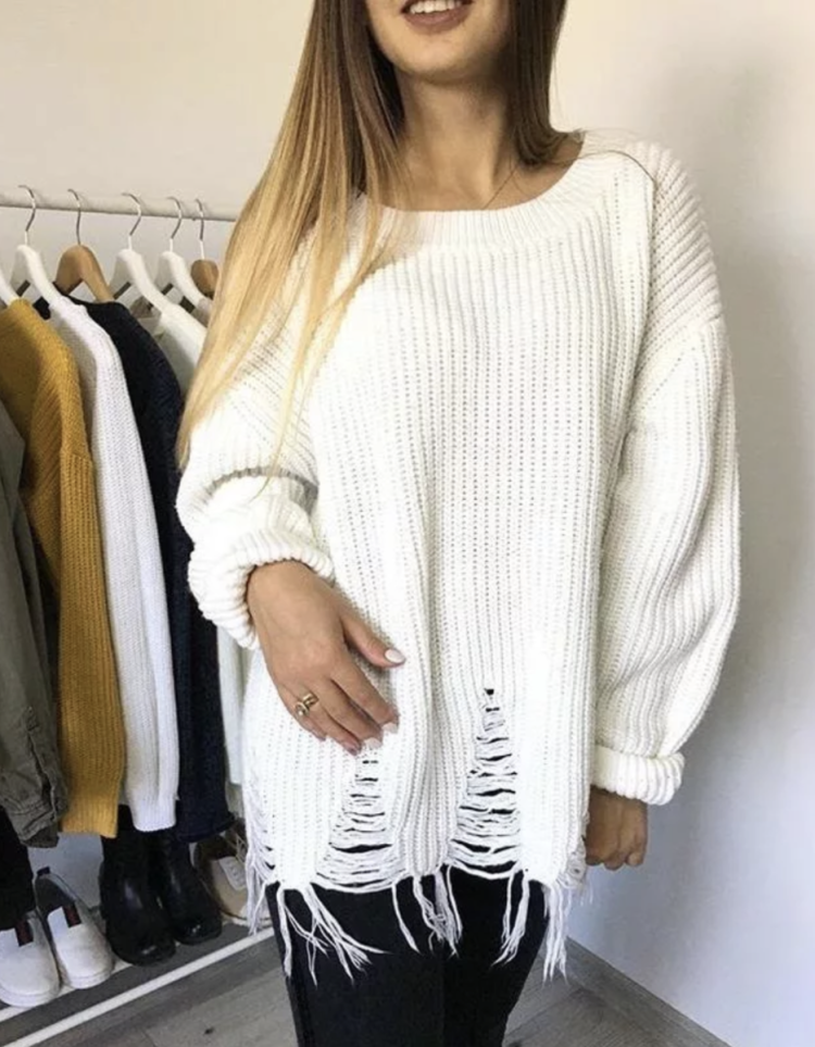 Свитер с дырками женские