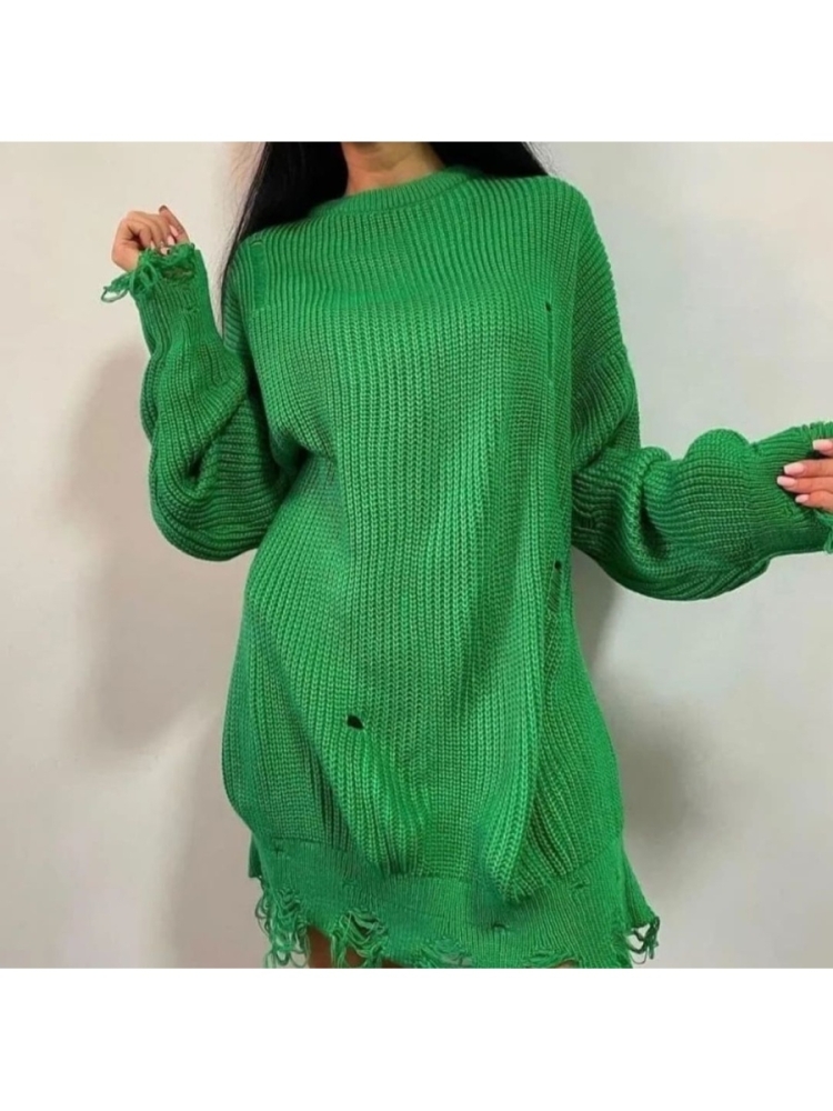 Рваный свитер туника