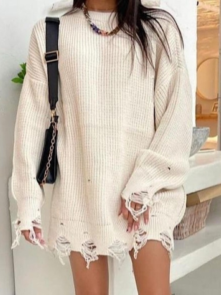 Рваный свитер туника