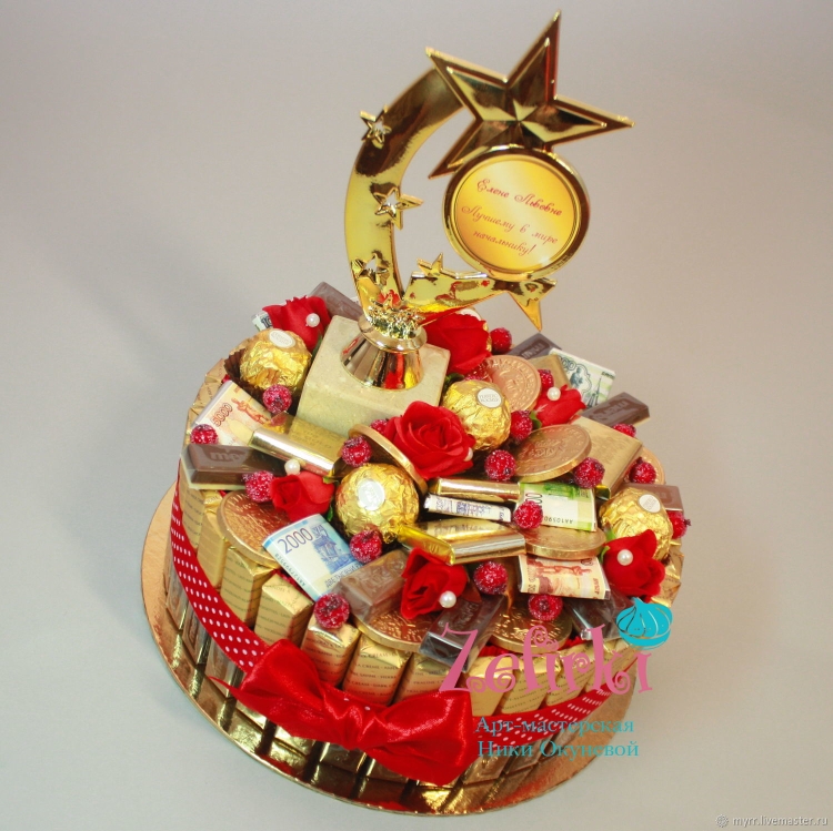 Торт из конфет для мужчины