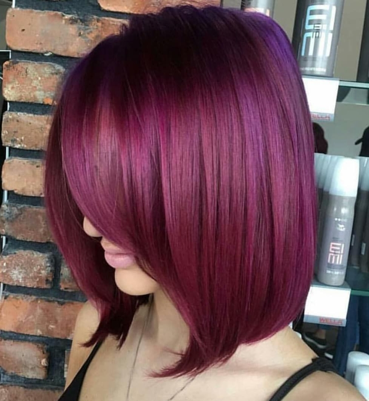 Красно фиолетовые волосы