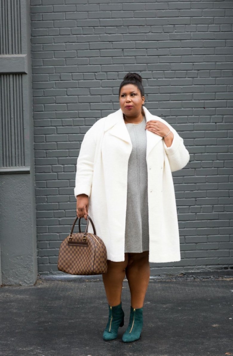 Стиль плюс сайз пальто