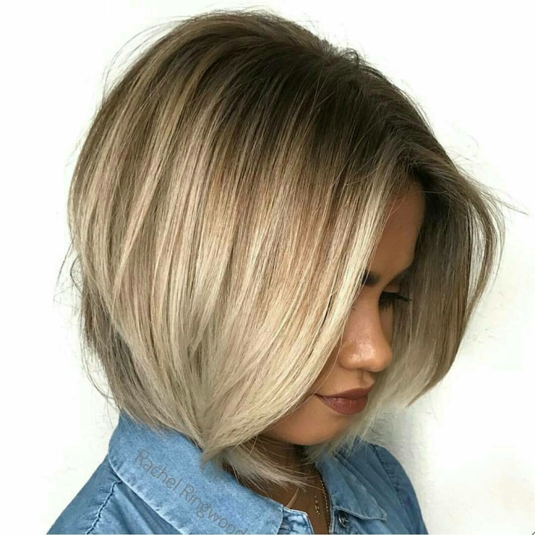 Стрижка Боб на средние волосы мелированные
