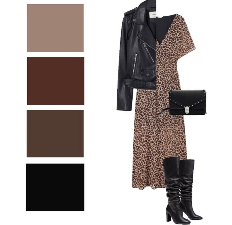 Сочетание черного и коричневого