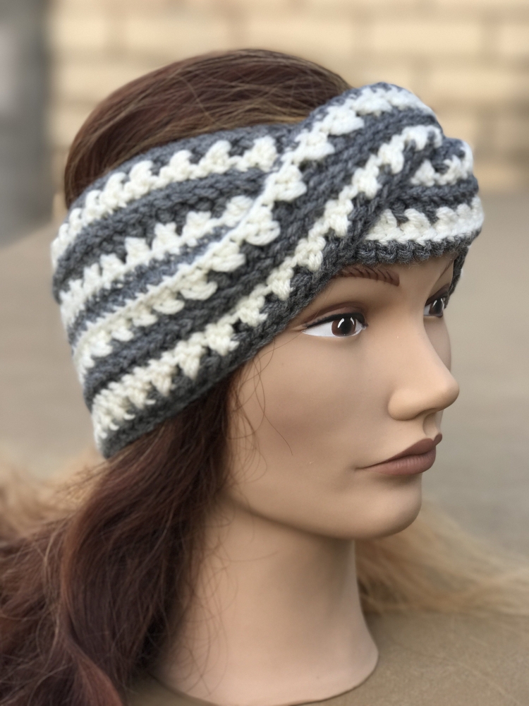 Двухцветная повязка на голову