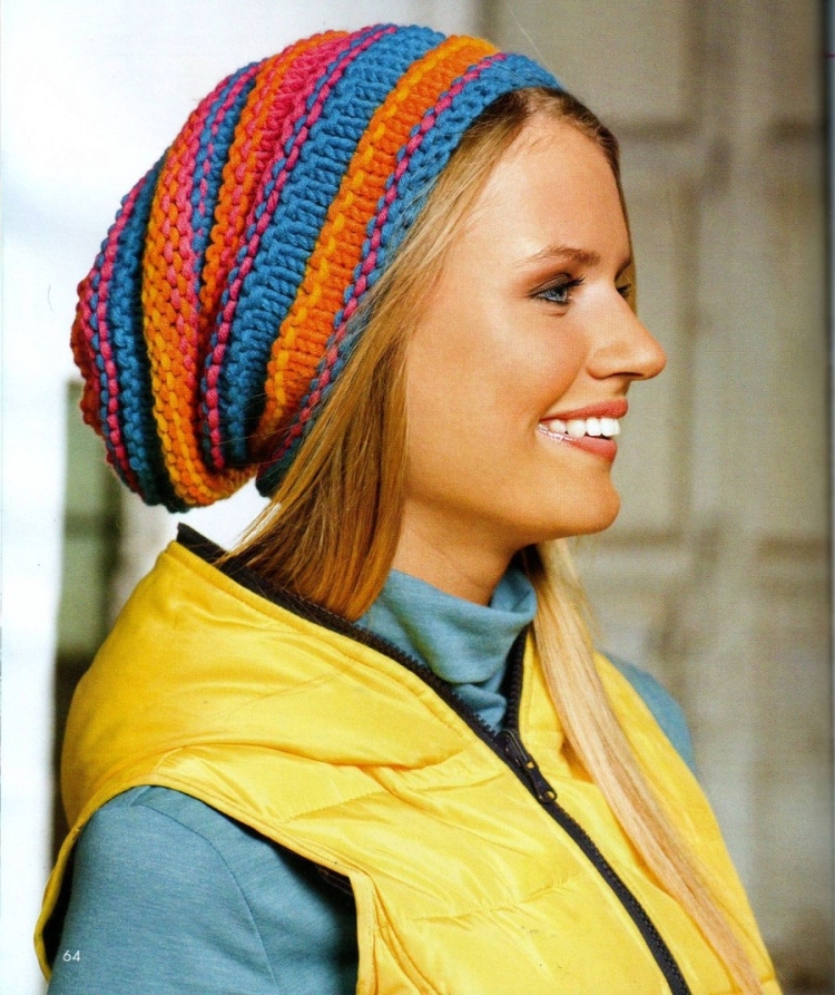Шапка вязаная разноцветная