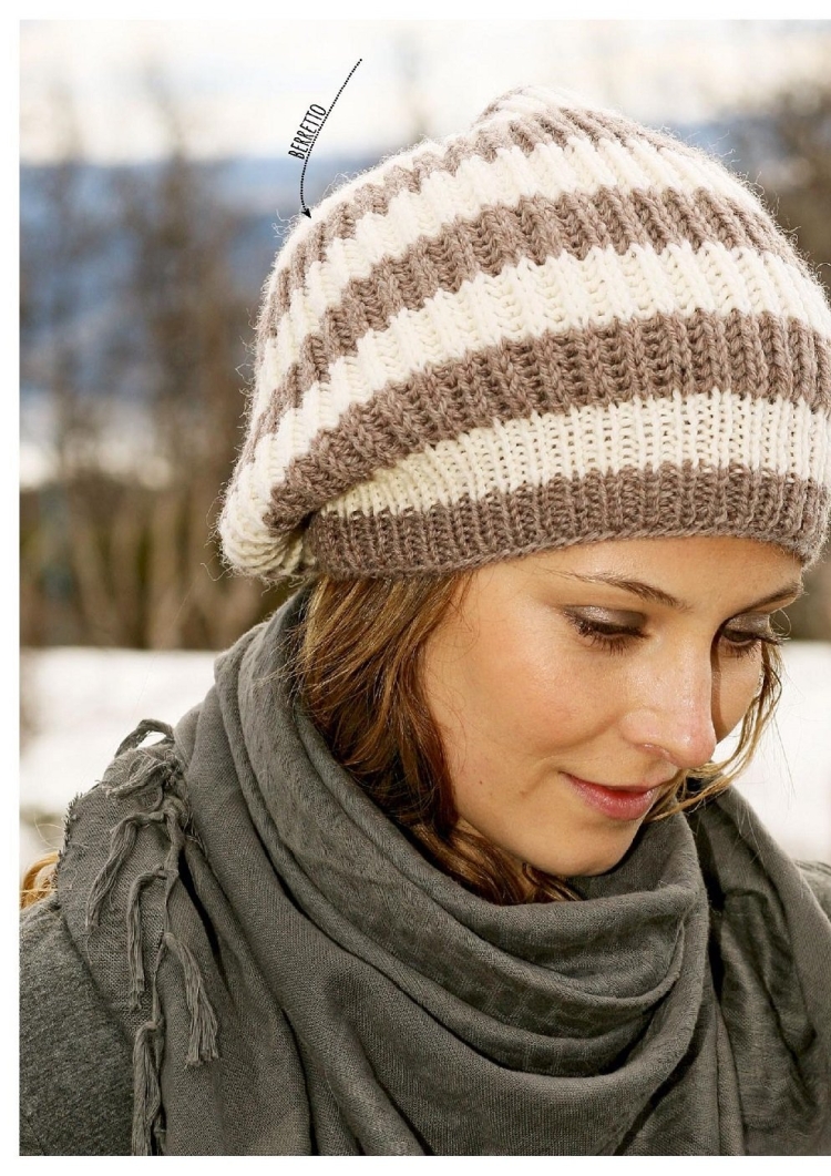 Шапка вязаная полосатая