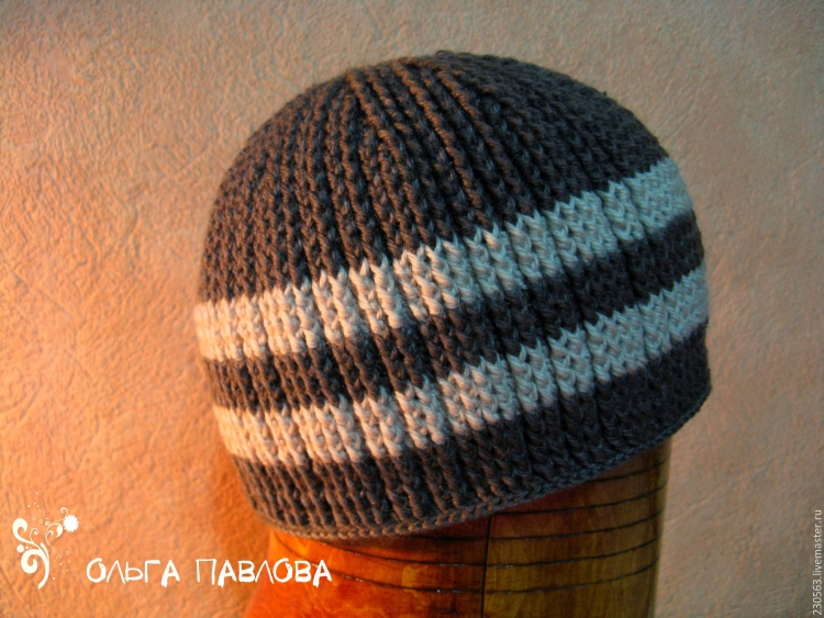 Шапка двухцветная мужская