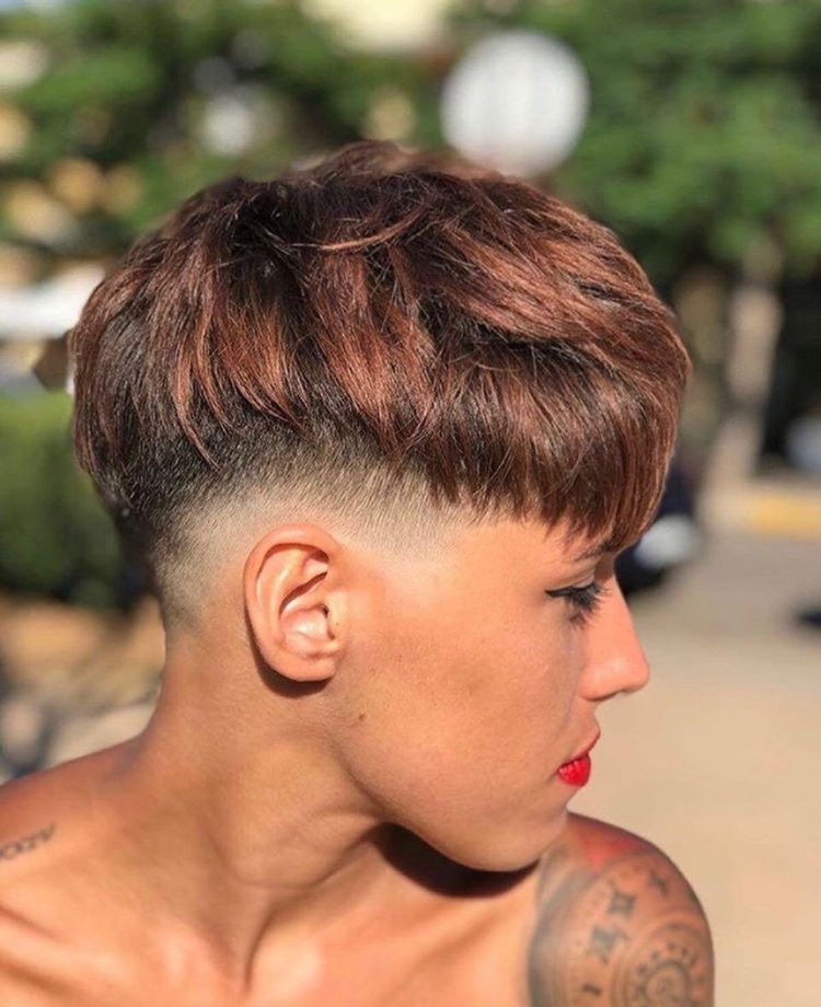 Стрижка фейд женская Пикси