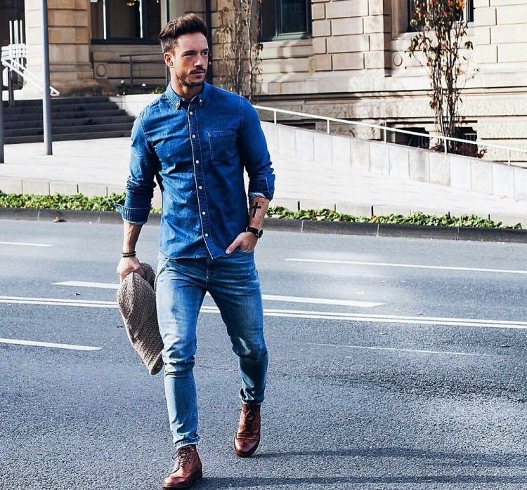Denim Shirt мужской look