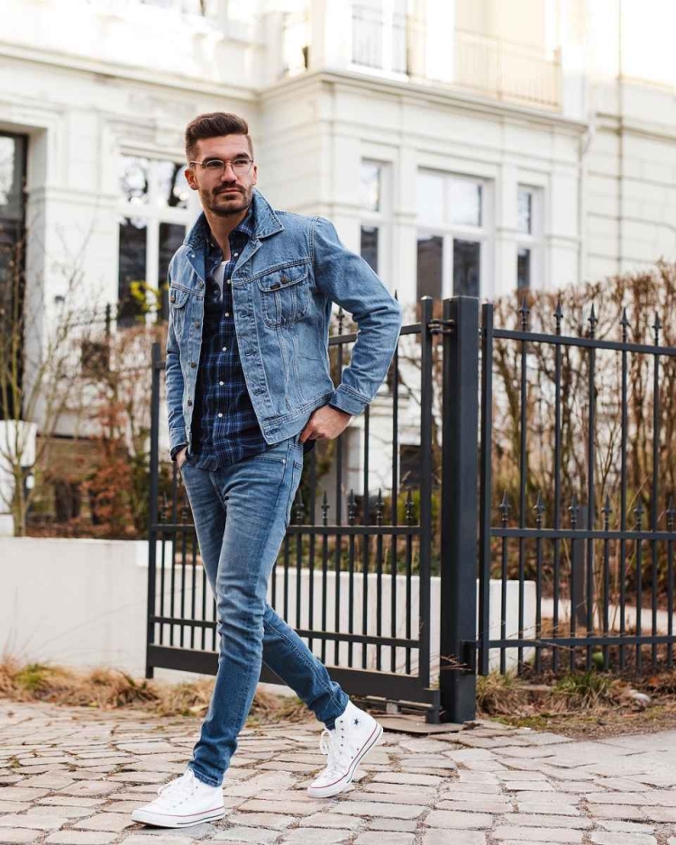 Мужской стиль с джинсовой курткой