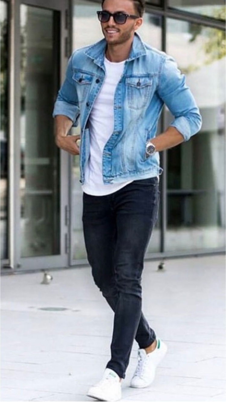 Лук с джинсовой рубашкой мужской