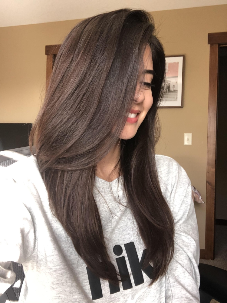 Окрашивание темно коричневый