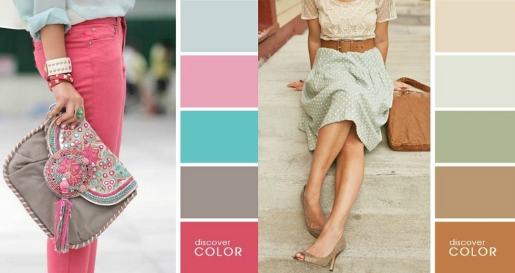 Сочетание цветов молочный в одежде