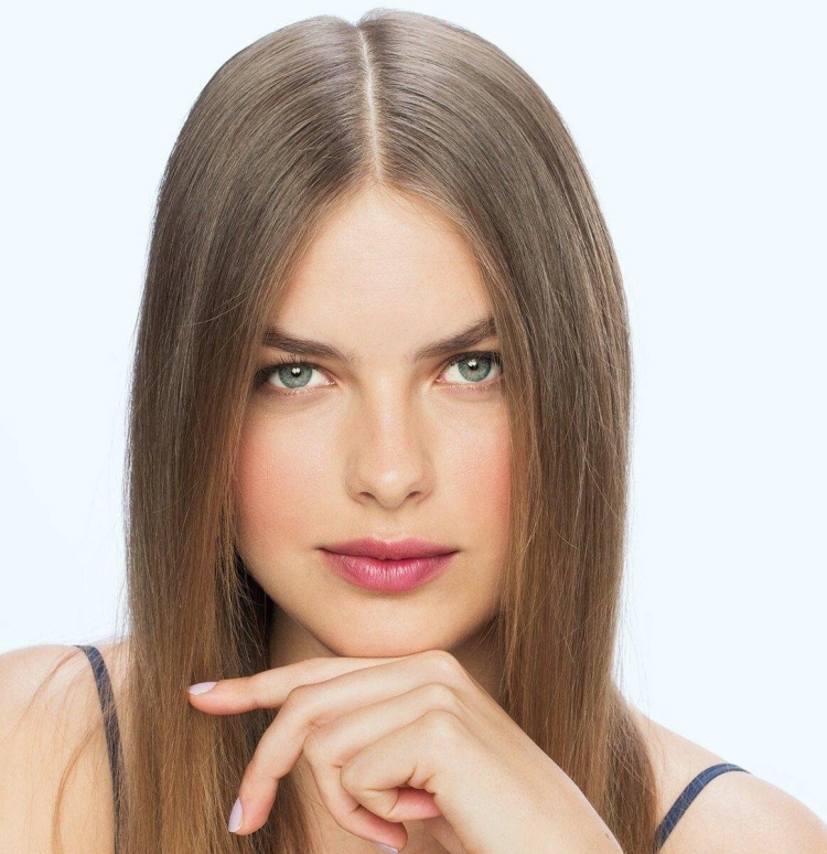 Косой пробор на длинные волосы