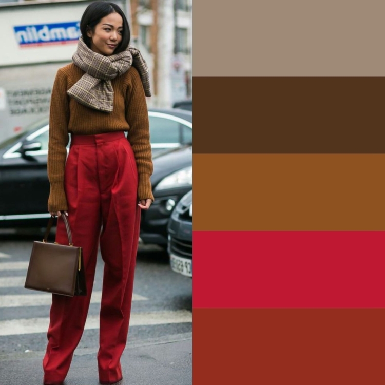 Сочетание красного и коричневого