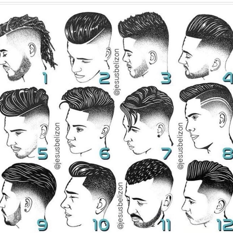 Мужская стрижка фейд короткая схема