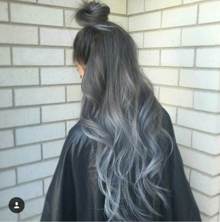 Пепельно графитовый цвет волос