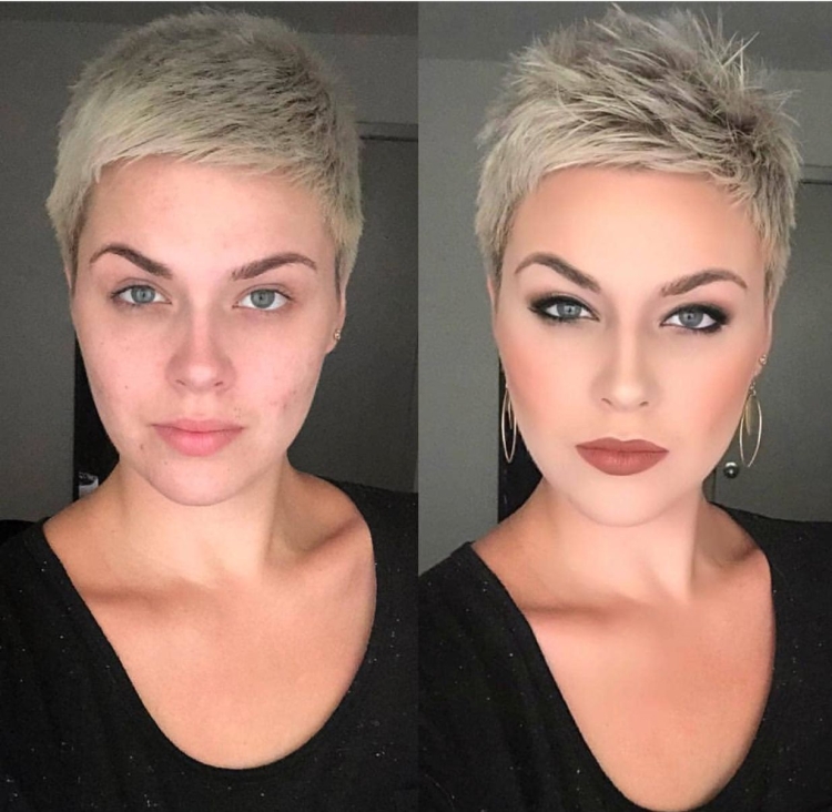 Окрашивание стрижки Пикси для полных
