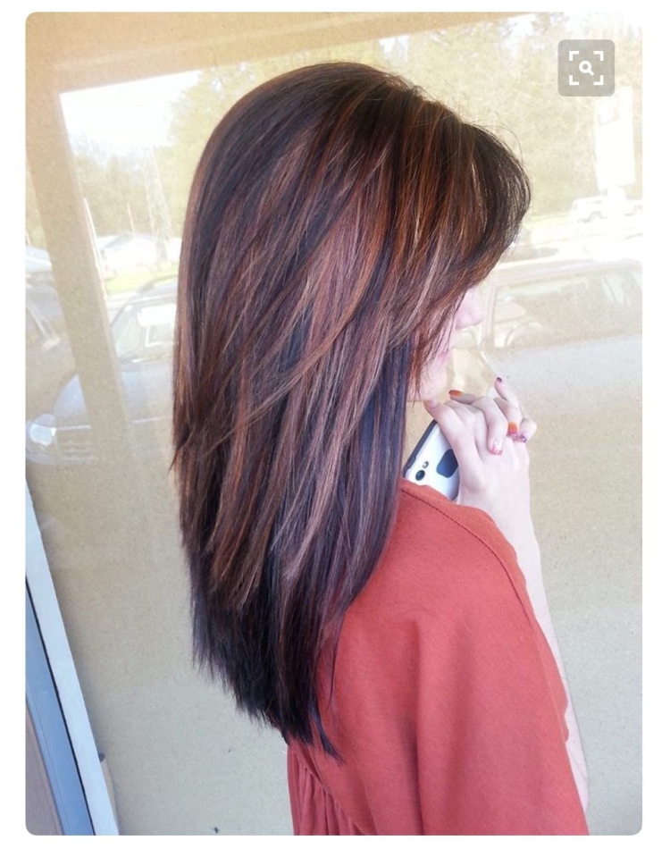 Окрашивание темных волос Каскад