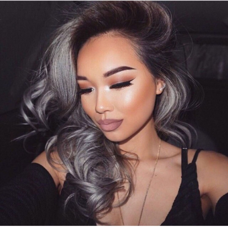 Пепельный цвет волос на смуглых девушках