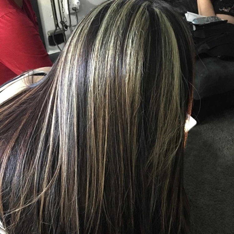 Мелирование на тёмные волосы длинные