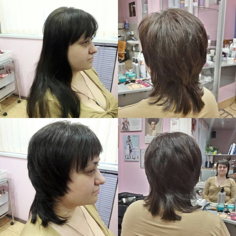 Стрижка Каскад до и после