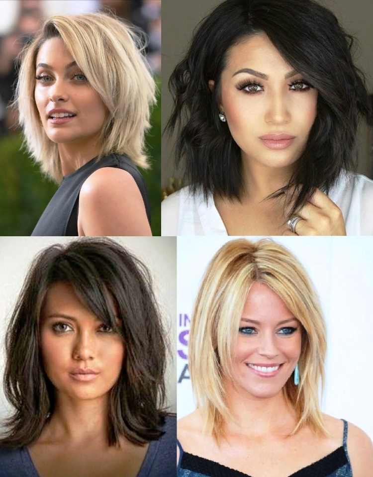 Каскадная стрижка на средние волосы придающая объем без челки