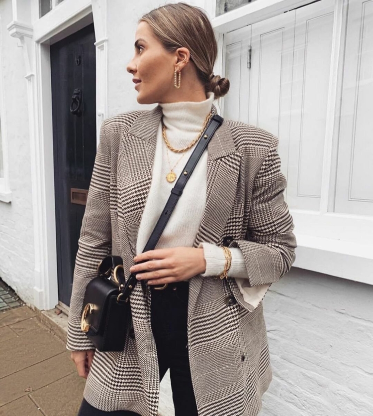 Пиджак с водолазкой женский образ