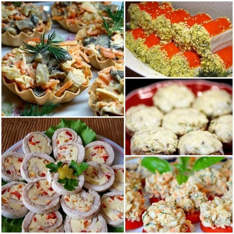 Новогодний стол салаты и закуски
