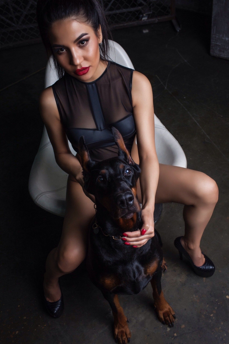 Нита с доберманом фотосессия