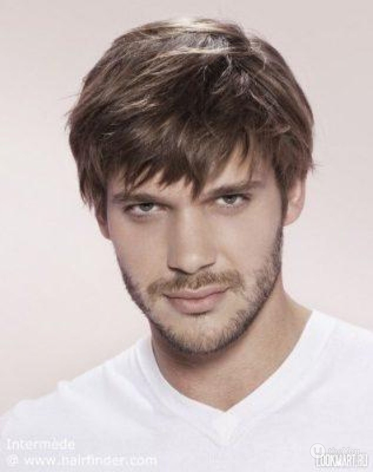 Мужская стрижка на средние волосы с челкой