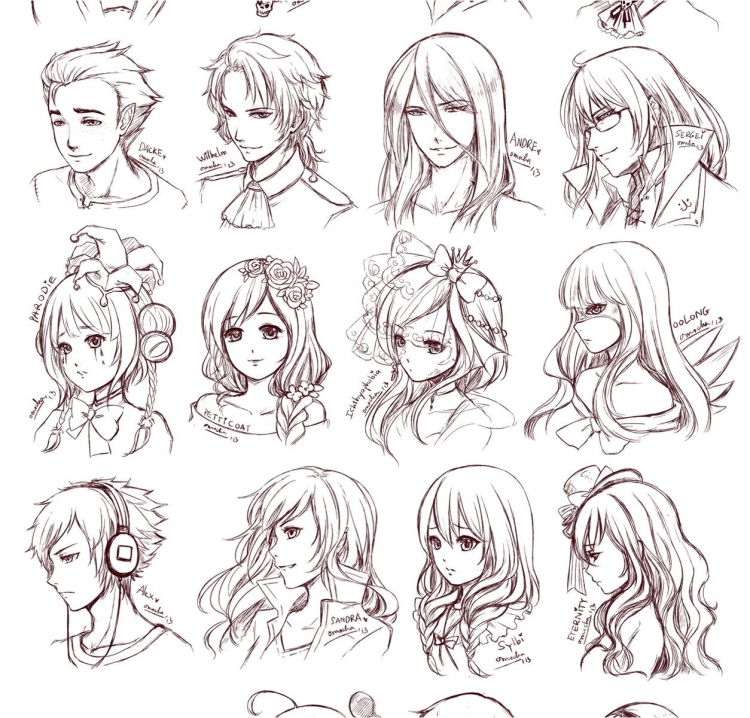 Аниме прически референс