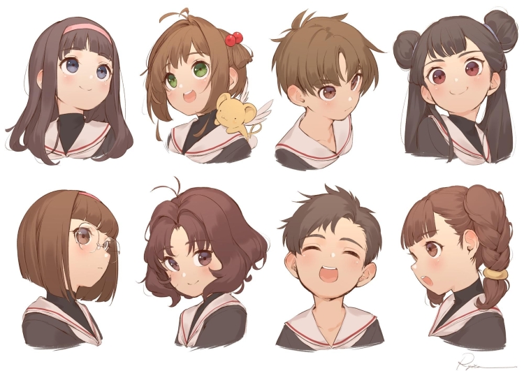 Референс волос аниме