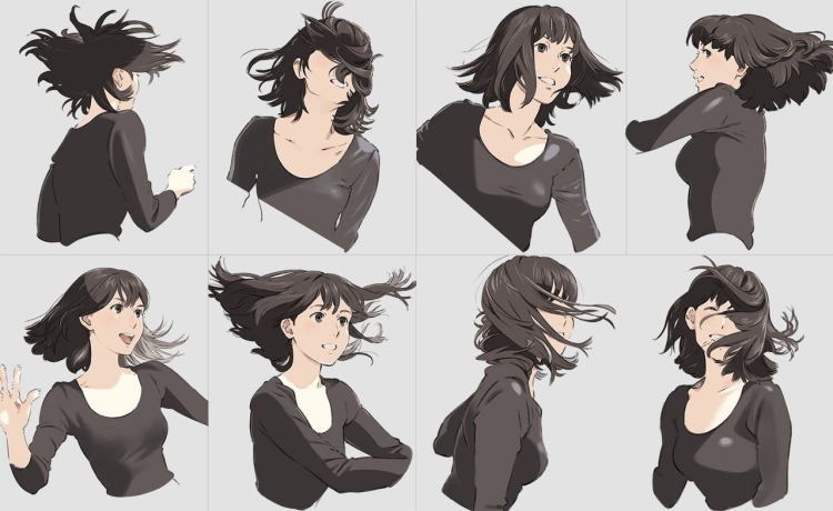 Растрепанные волосы аниме референс