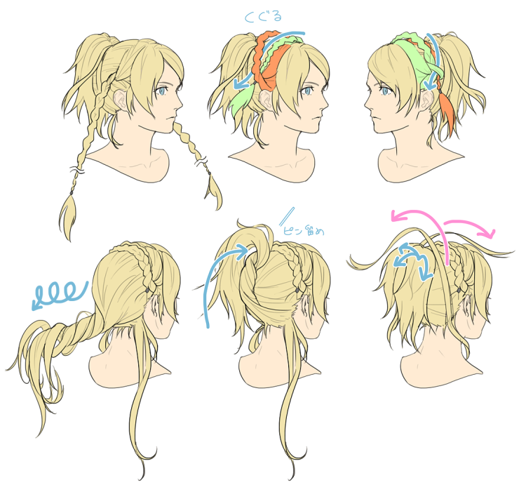Референс волос аниме