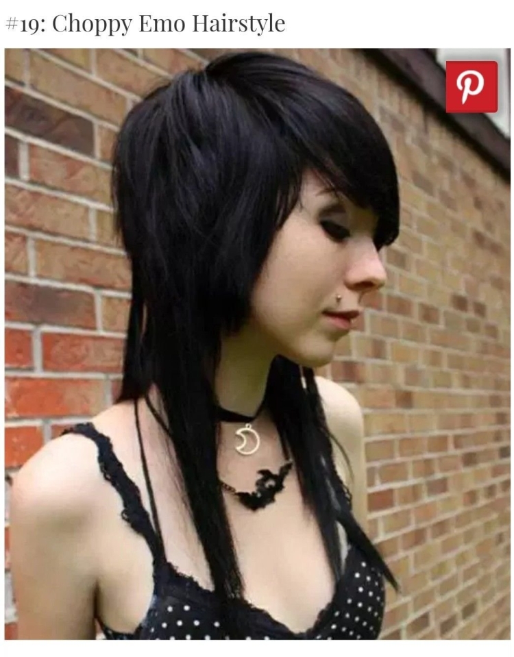 Стрижка эмо на средние волосы