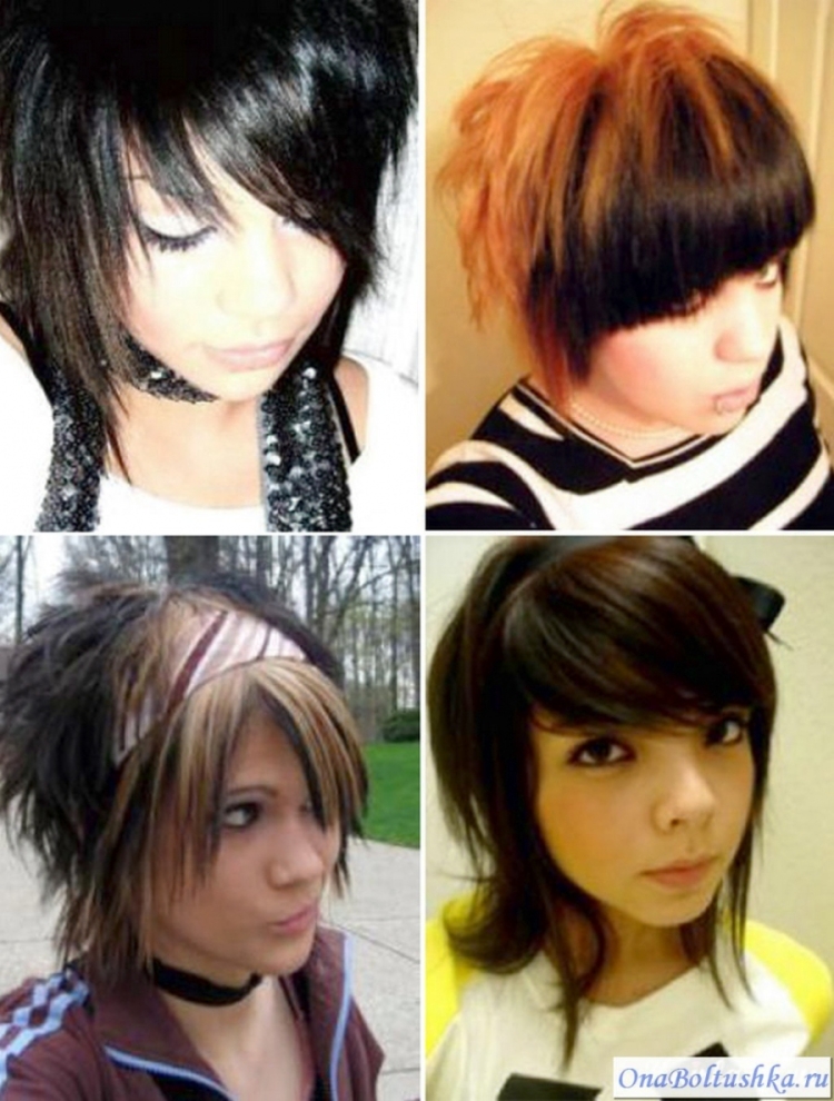 Стрижка эмо на короткие волосы