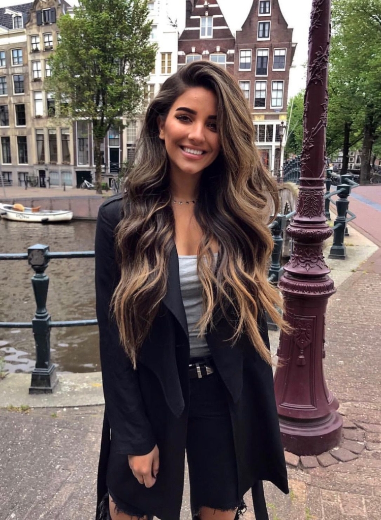 Омбре на темные волосы