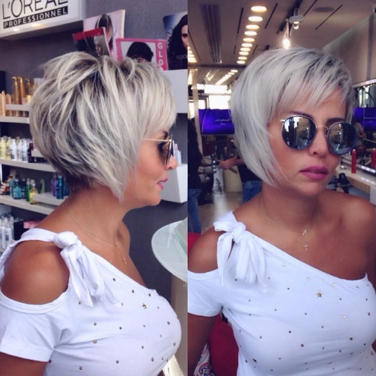 Стрижка пиксель блонд