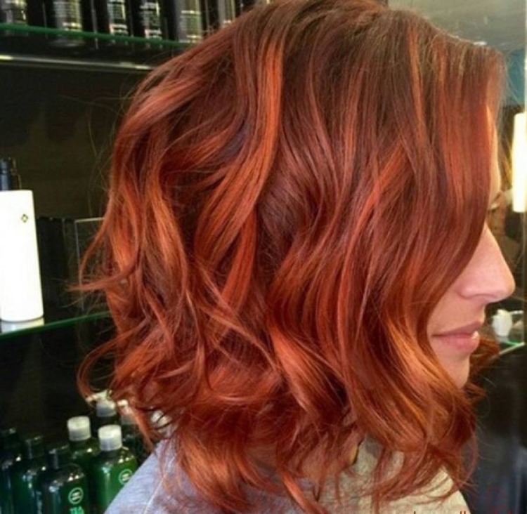 Балаяж и шатуш на каре рыжий