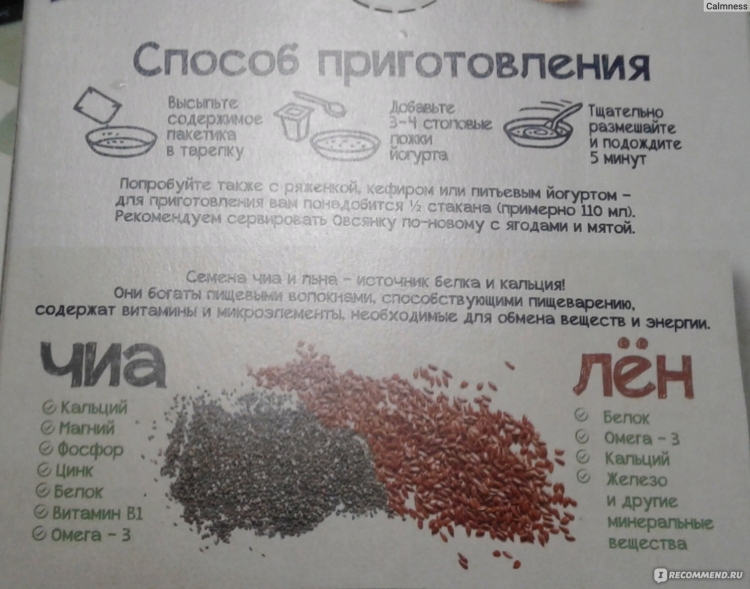 Семена чиа витамины