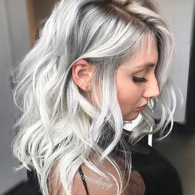 Окрашивание балаяж на Седые волосы