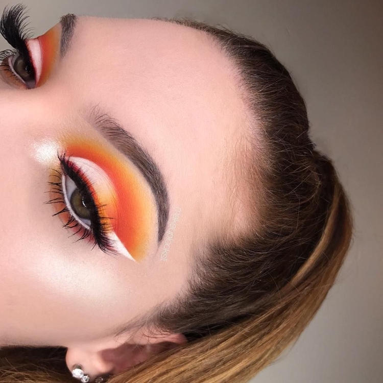 Огненный макияж глаз
