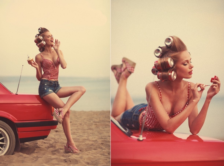 Фотосессия в бигудях