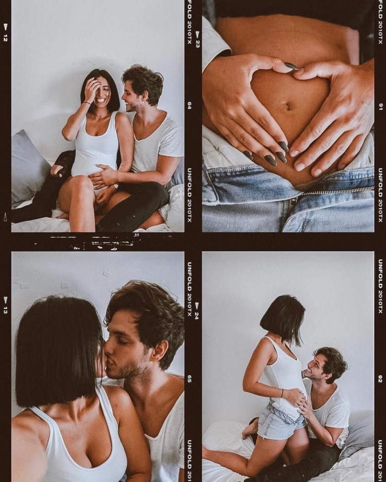 Эмоциональная фотосессия беременной пары