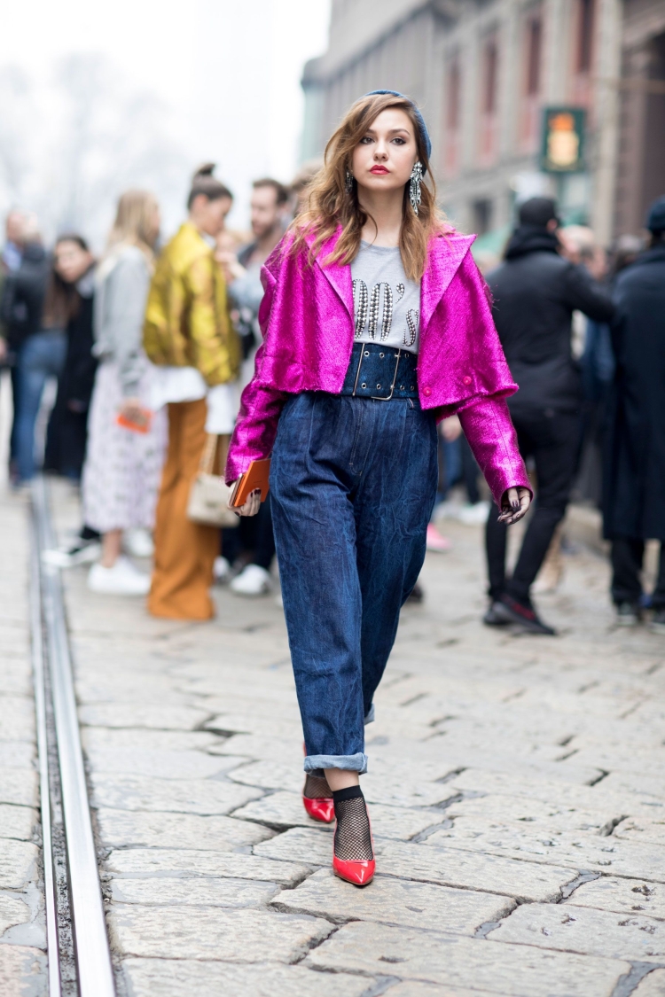 Короткий пиджак стрит стайл