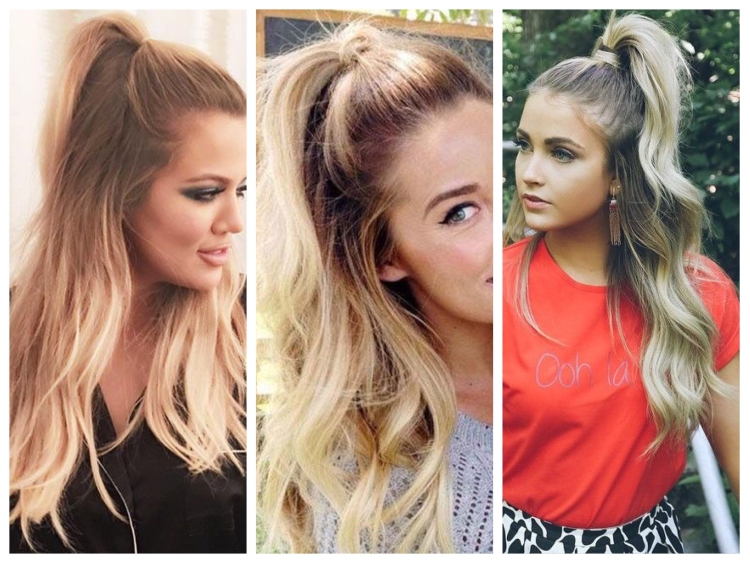 Прическа с хвостиками и распущенными волосами